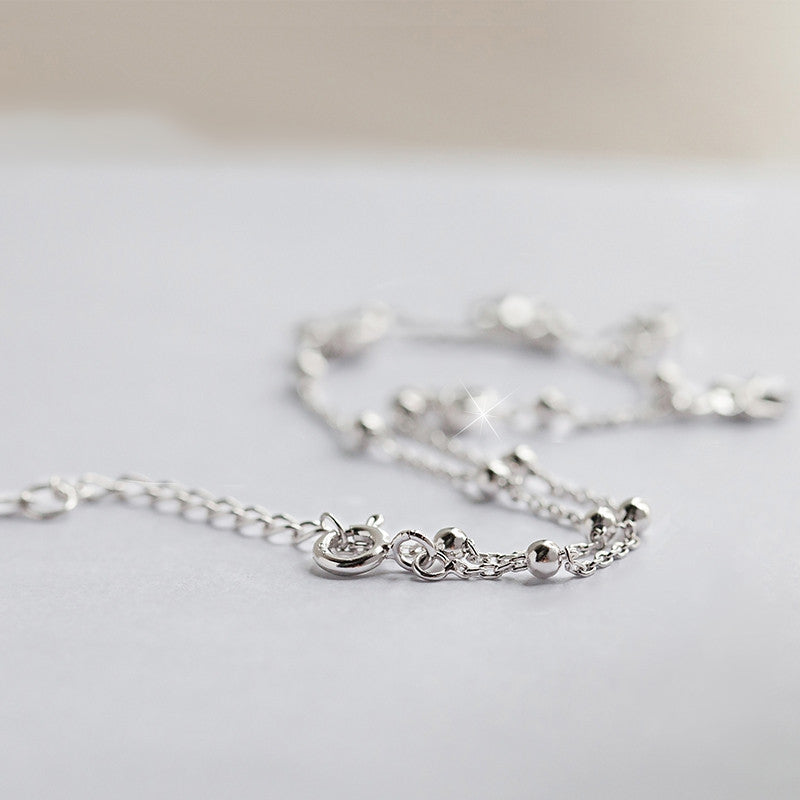 Kleeblatt Fußkettchen aus 925 Sterling Silber mit Zirkonia – verstellbar, Glücksbringer, nickelfrei – OrLume Jewelry