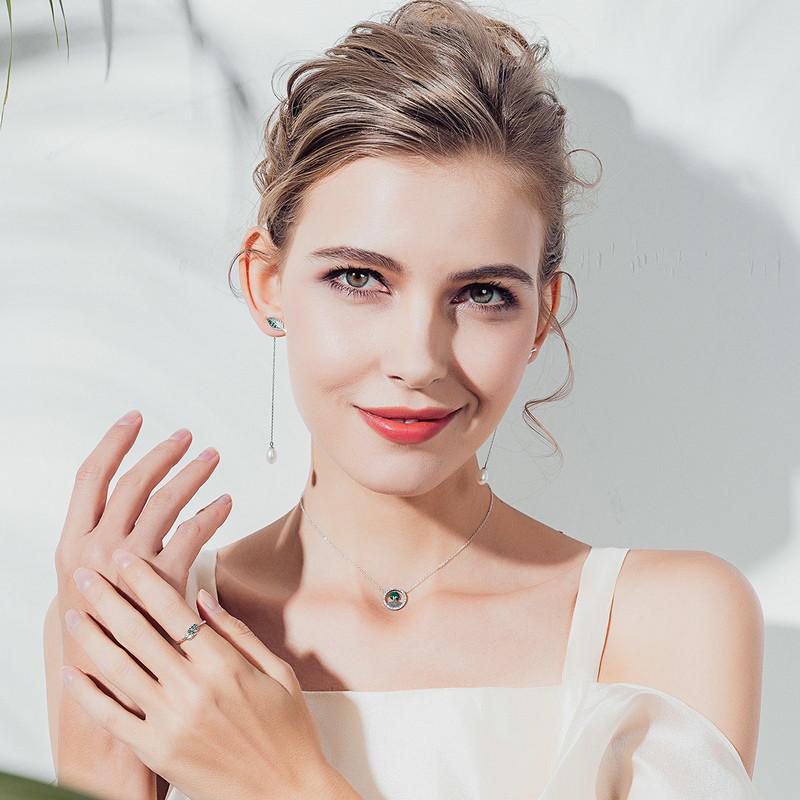 Waldgeflüster – 925 Sterling Silber Ring mit grünen Blättern