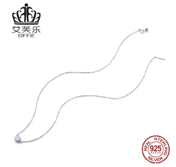 Aobao Herz-Halskette - 925 Sterling Silber – Aobao-Stein, Platin-Beschichtung