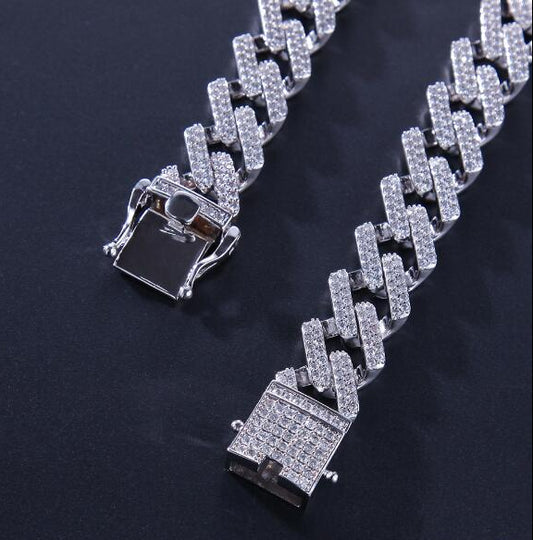 Cuban Link Kette 14mm, 18 Karat vergoldet mit Iced-Out Zirkonia – markantes Statement-Piece – OrLume Jewelry