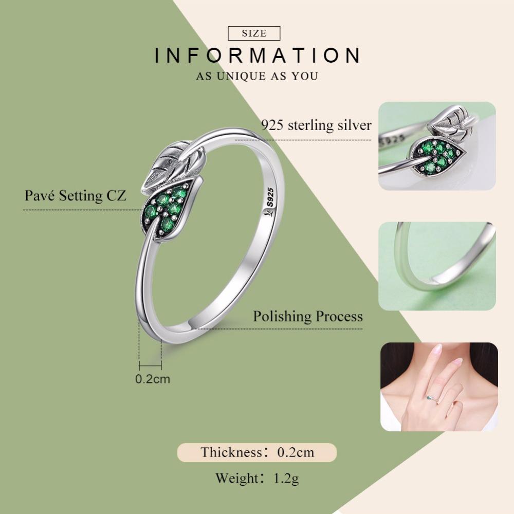 Waldgeflüster Ring aus 925 Sterling Silber mit grünen Zirkonia-Blättern – handgefertigt, nickelfrei – OrLume Jewelry