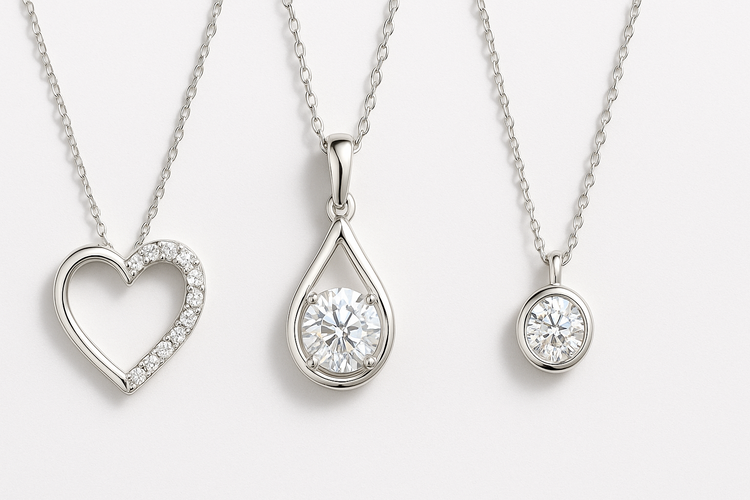 Moissanit Halsketten – Eleganz in Silber & Gold