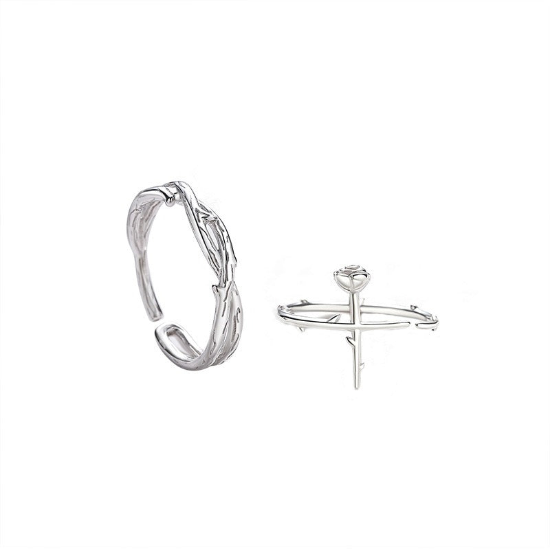 Rosenband – 925 Sterling Silber Paar-Ring für Verliebte