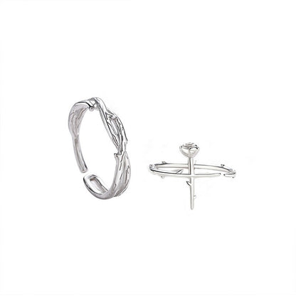 Rosenband – 925 Sterling Silber Paar-Ring für Verliebte