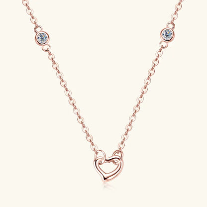 Heartlight Moissanite Necklace in 925 Silver 0.06 Carat 