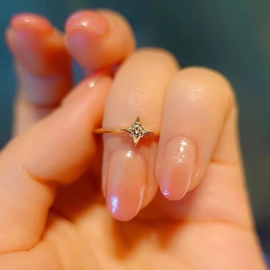 Funkelpunkt – 925 Sterling Silber Ring mit einzelnem Zirkon