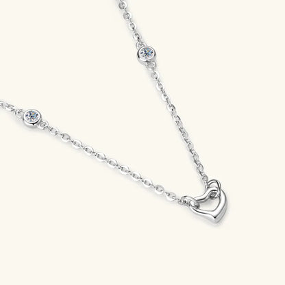 Heartlight Moissanite Necklace in 925 Silver 0.06 Carat 
