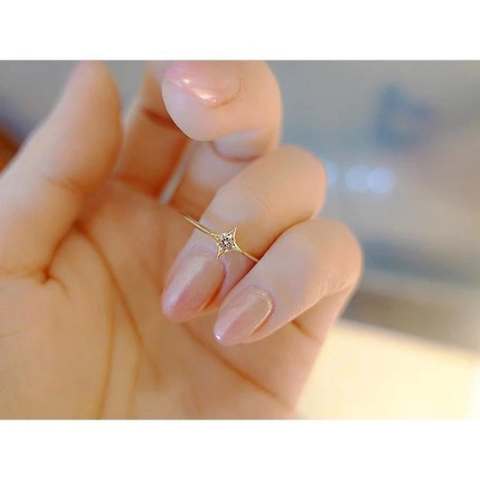 Funkelpunkt – 925 Sterling Silber Ring mit einzelnem Zirkon