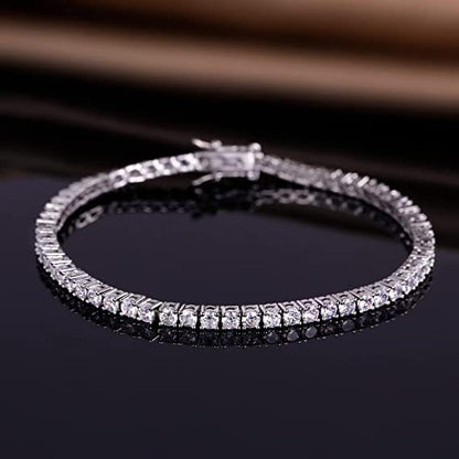 Star Band Bracelet – 925 Sterling Silver – Cubic Zirconia