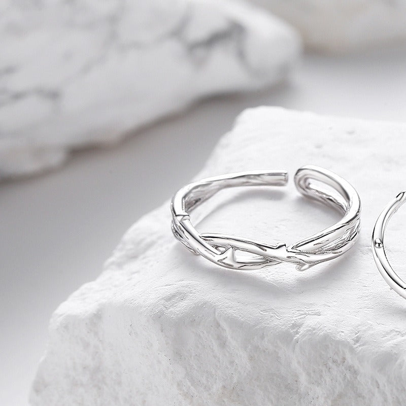 Rosenband – 925 Sterling Silber Paar-Ring für Verliebte