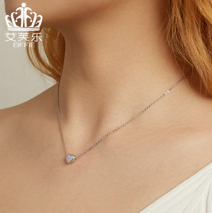 Aobao Herz-Halskette - 925 Sterling Silber – Aobao-Stein, Platin-Beschichtung