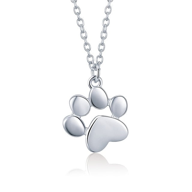 Paw Necklace – 925 Sterling Silver – Platinum Plating