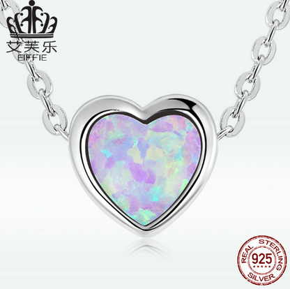 Aobao Herz-Halskette - 925 Sterling Silber – Aobao-Stein, Platin-Beschichtung