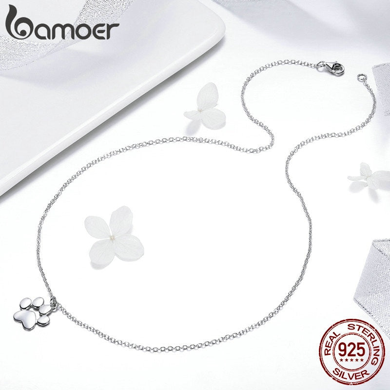 Paw Necklace – 925 Sterling Silver – Platinum Plating