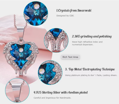 Angel Heart Halskette – 925 Sterling Silber – Swarovski® Kristall (Cdyle)