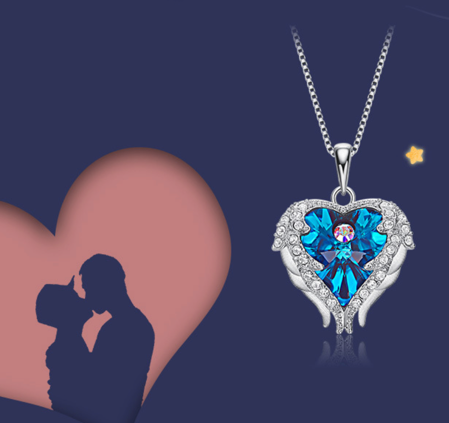 Angel Heart Halskette – 925 Sterling Silber – Swarovski® Kristall (Cdyle)