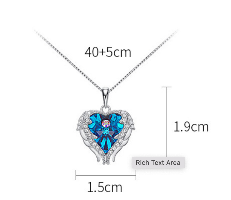 Angel Heart Halskette – 925 Sterling Silber – Swarovski® Kristall (Cdyle)
