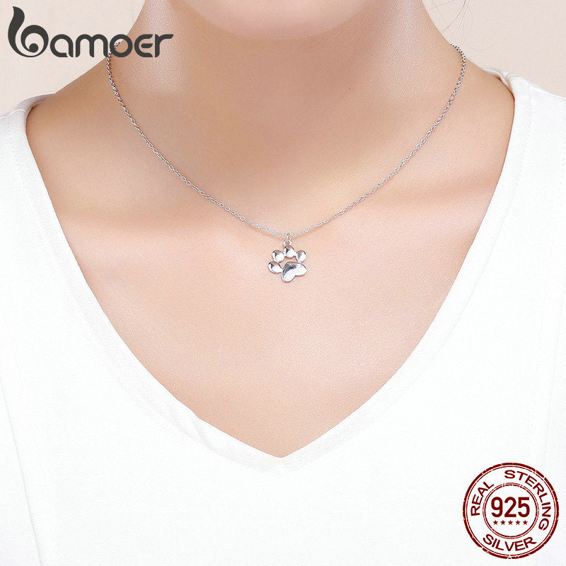 Paw Necklace – 925 Sterling Silver – Platinum Plating