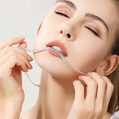 Silberband – 925 Sterling Silber Vollsilber-Kette für Hochzeit