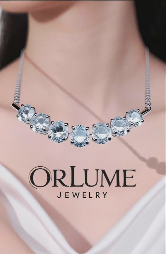 Hauch von Sternen Halskette – 925 Sterling Silber – 1,4 Karat Moissanit